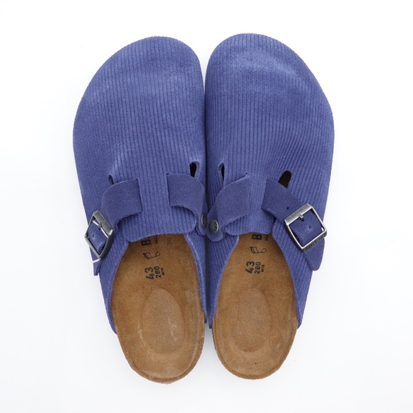 NEW Men's Birkenstock Boston BS Embossed Clog Sandals 1026203 Blue - Picture 2 of 6